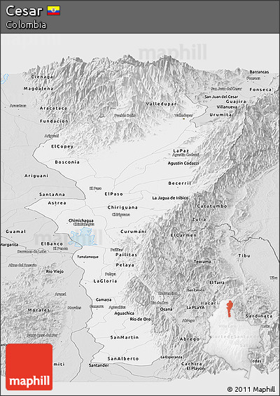 Silver Style Panoramic Map of Cesar