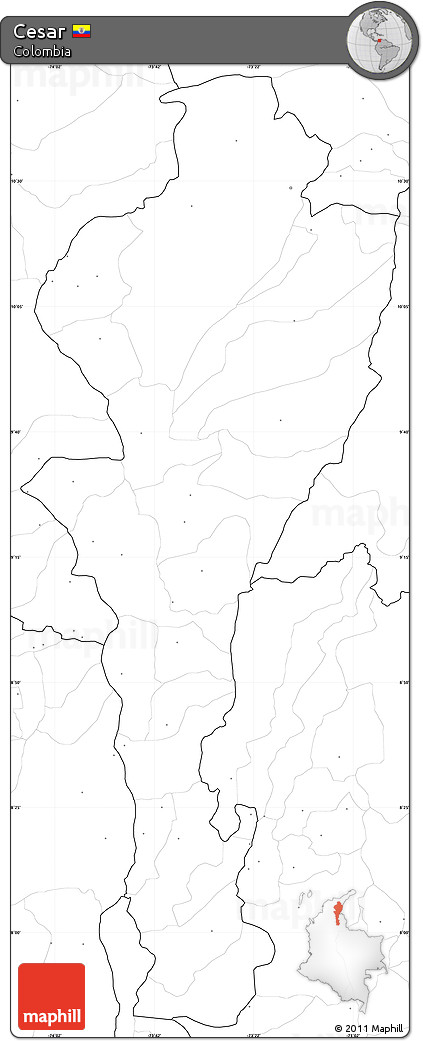 Blank Simple Map of Cesar, no labels
