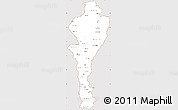 Classic Style Simple Map of Cesar, cropped outside