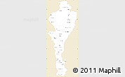 Classic Style Simple Map of Cesar, single color outside