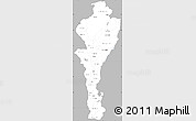 Gray Simple Map of Cesar, single color outside