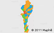 Political Simple Map of Cesar, cropped outside