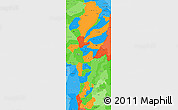 Political Simple Map of Cesar, political shades outside