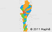 Political Simple Map of Cesar, single color outside, borders and labels