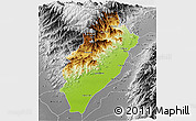 Physical 3D Map of Valledupar, desaturated