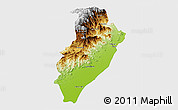 Physical 3D Map of Valledupar, single color outside