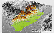 Physical Panoramic Map of Valledupar, desaturated