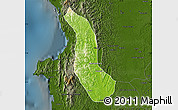 Physical Map of Alto Baudo (Pie de Pato), darken