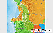 Physical Map of Alto Baudo (Pie de Pato), political outside