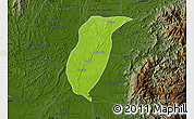 Physical Map of Istmina, darken