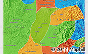 Physical Map of Istmina, political outside