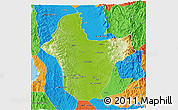 Physical 3D Map of Quibdo, political outside