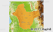 Political 3D Map of Quibdo, physical outside