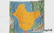 Political 3D Map of Quibdo, semi-desaturated
