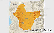 Political 3D Map of Quibdo, shaded relief outside
