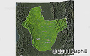 Satellite 3D Map of Quibdo, darken, semi-desaturated