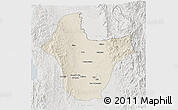 Shaded Relief 3D Map of Quibdo, lighten, semi-desaturated