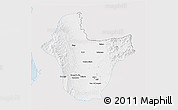 Silver Style 3D Map of Quibdo, single color outside