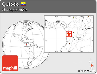Blank Location Map of Quibdo