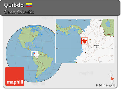 Savanna Style Location Map of Quibdo, highlighted country