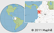 Savanna Style Location Map of Quibdo, highlighted country