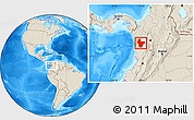 Shaded Relief Location Map of Quibdo