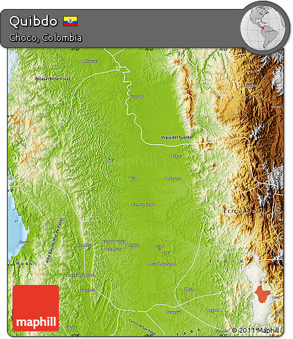 Physical Map of Quibdo