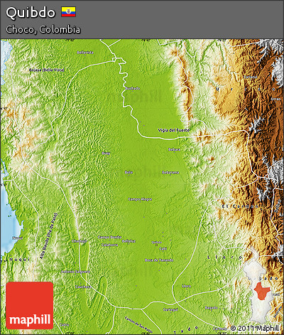 Physical Map of Quibdo