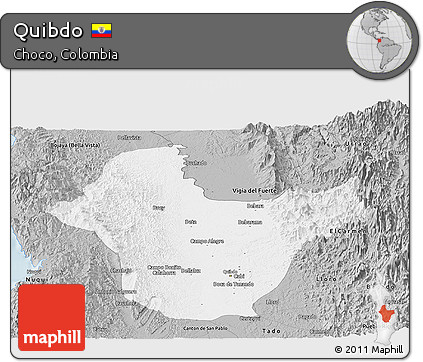 Gray Panoramic Map of Quibdo