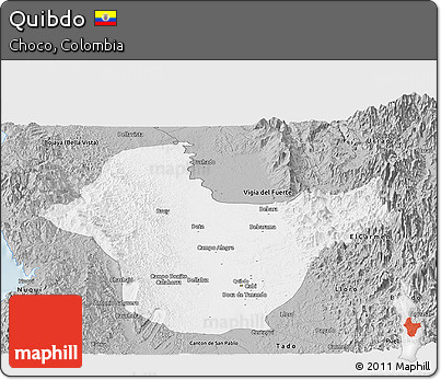 Gray Panoramic Map of Quibdo