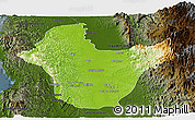 Physical Panoramic Map of Quibdo, darken
