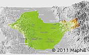 Physical Panoramic Map of Quibdo, lighten, desaturated