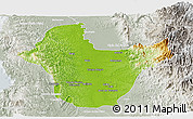 Physical Panoramic Map of Quibdo, lighten, semi-desaturated