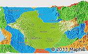 Physical Panoramic Map of Quibdo, political outside