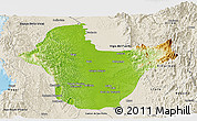 Physical Panoramic Map of Quibdo, shaded relief outside