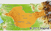 Political Panoramic Map of Quibdo, physical outside