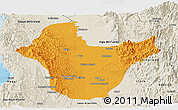Political Panoramic Map of Quibdo, shaded relief outside