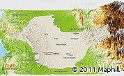 Shaded Relief Panoramic Map of Quibdo, physical outside