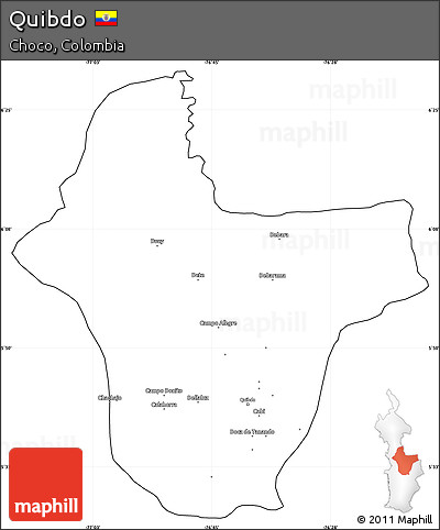 Blank Simple Map of Quibdo, cropped outside