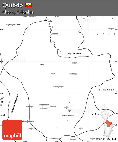 Blank Simple Map of Quibdo