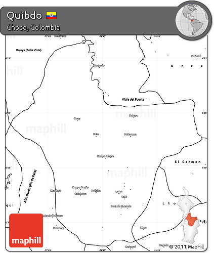 Blank Simple Map of Quibdo
