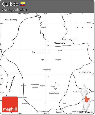 Blank Simple Map of Quibdo