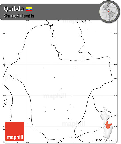 Blank Simple Map of Quibdo, no labels