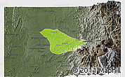 Physical 3D Map of Tado, darken, semi-desaturated