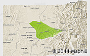 Physical 3D Map of Tado, shaded relief outside
