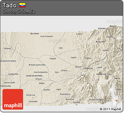 Shaded Relief 3D Map of Tado