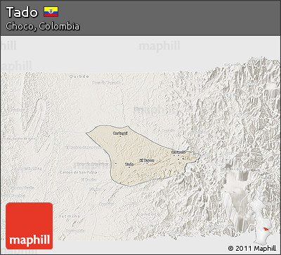 Shaded Relief 3D Map of Tado, lighten