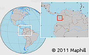 Gray Location Map of Tado, within the entire country
