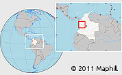 Gray Location Map of Tado, highlighted country, within the entire country