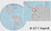 Gray Location Map of Tado, highlighted parent region, within the entire country, hill shading